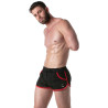 LEADER Short en mesh LOADED Noir-Rouge